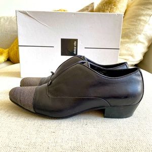 Dolce Vita Black Leather Silver Embellished Toe Almond Toe Loafers 6